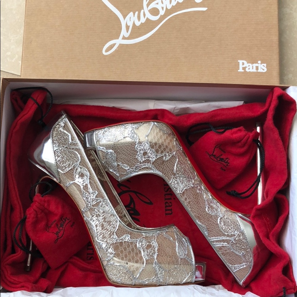 Silver Lace Louboutins
